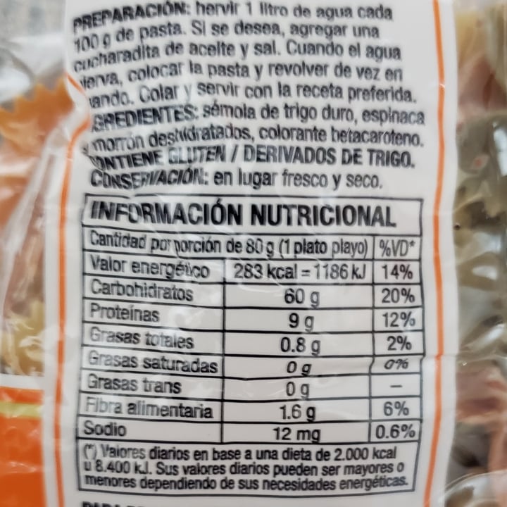 photo of Las Acacias Pasta de Trigo Duro con Vegetales - Corbatita shared by @vrgvegana on  10 Jul 2024 - review