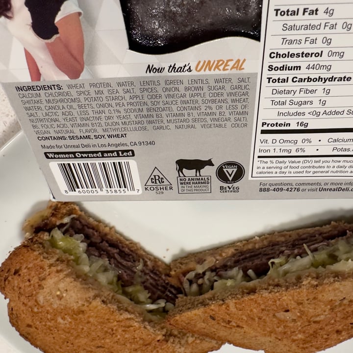 photo of Mrs. Goldfarb’s Unreal Deli Steak slices shared by @berryveganplanet on  22 Sep 2023 - review