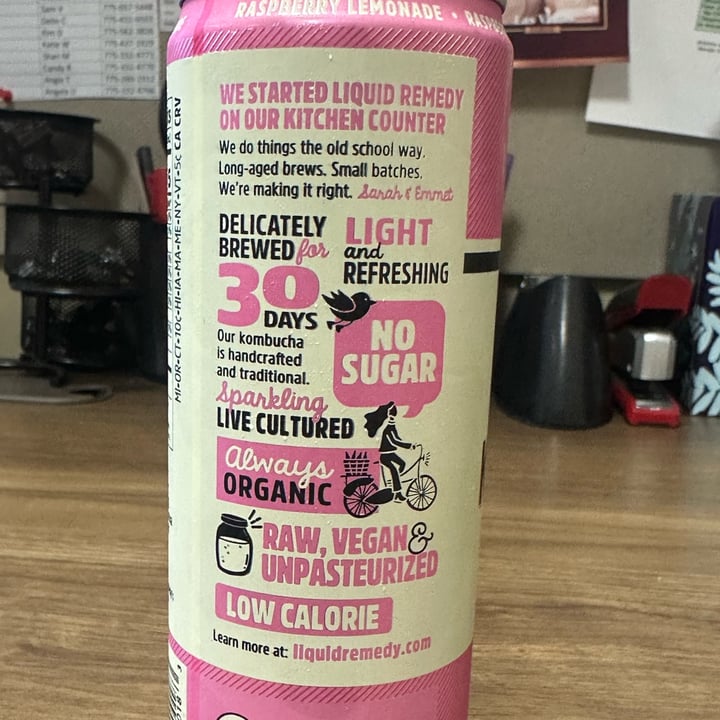 photo of Liquid Remedy Kombucha Raspberry Lemonade shared by @crazeedeysi on  20 Jul 2025 - review
