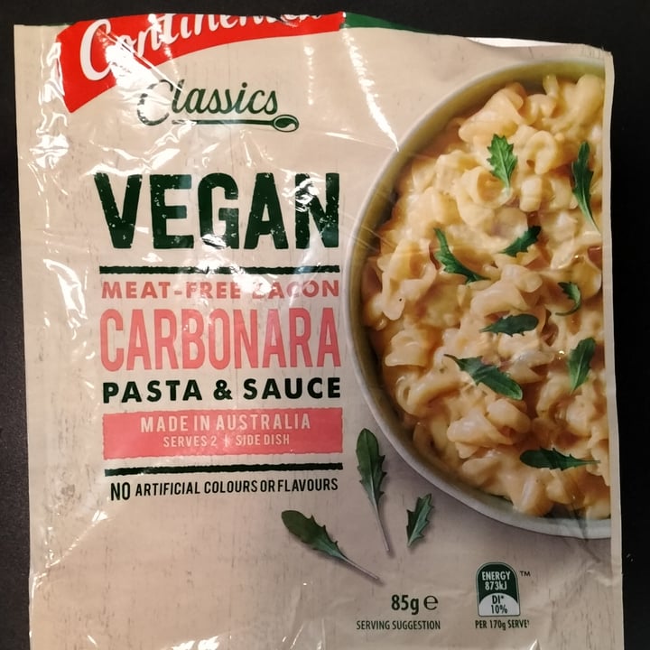 photo of Continental Vegan Meat-Free Bacon Carbonara Pasta & Sauce shared by @helenevegan on  07 Apr 2024 - review