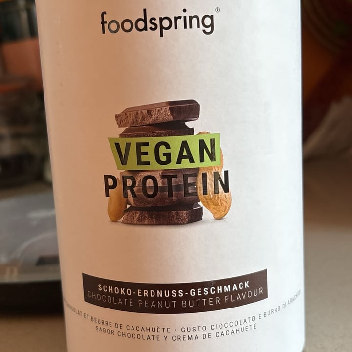 photo of Foodspring Proteine vegane cioccolato e arachidi shared by @psithyrisma on  06 Apr 2025 - review