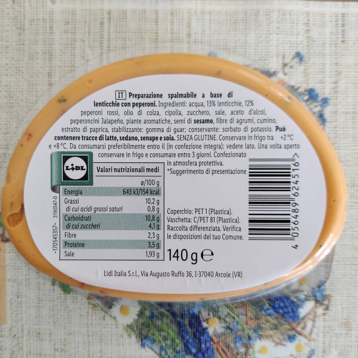 photo of Vemondo Vegan Lentil Spread - Spyce Pepper shared by @lucianothecat on  15 Apr 2024 - review