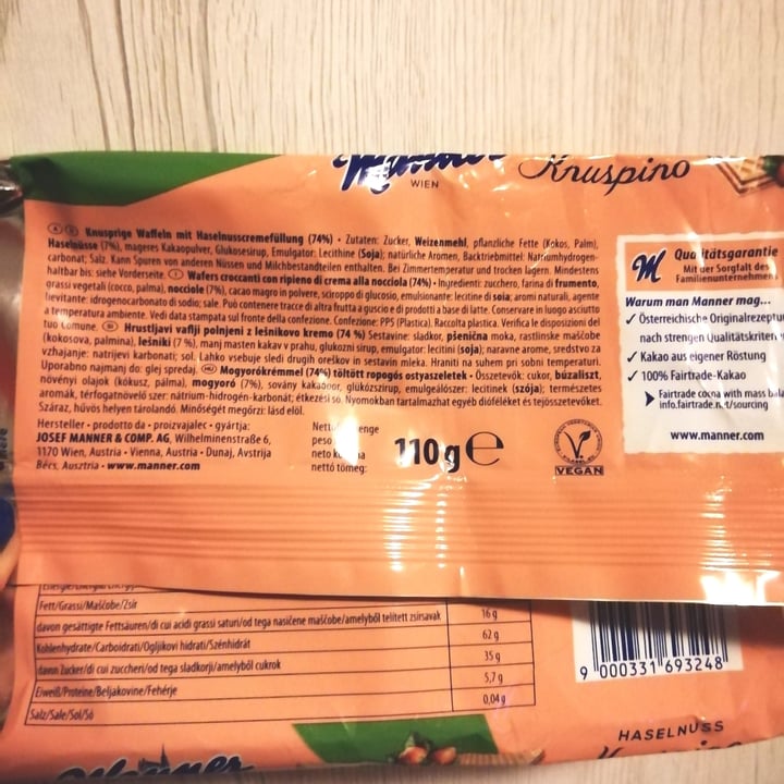 photo of Manner Wien Original napolitaner  shared by @enrybluveg on  01 Oct 2023 - review