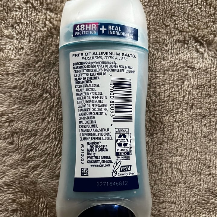photo of Secret Deodorant Real Lavender shared by @krath on  28 Jan 2024 - review