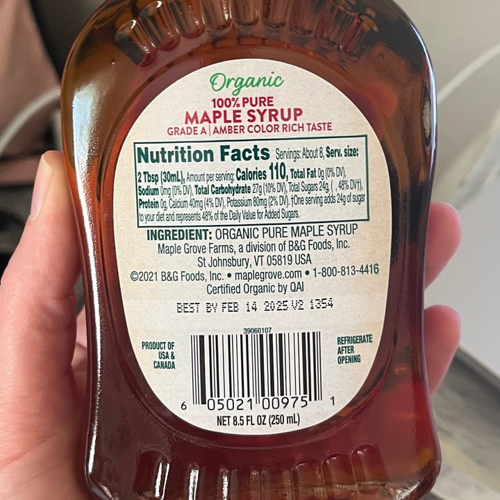 photo of Maple Grove Farms Organic 100% Pure Maple Syrup shared by @ameriamber on  20 Sep 2023 - review