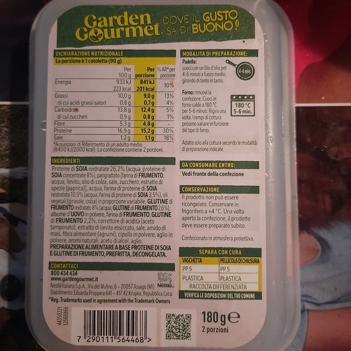 photo of Garden Gourmet Cotolette shared by @irenep on  01 Jul 2025 - review