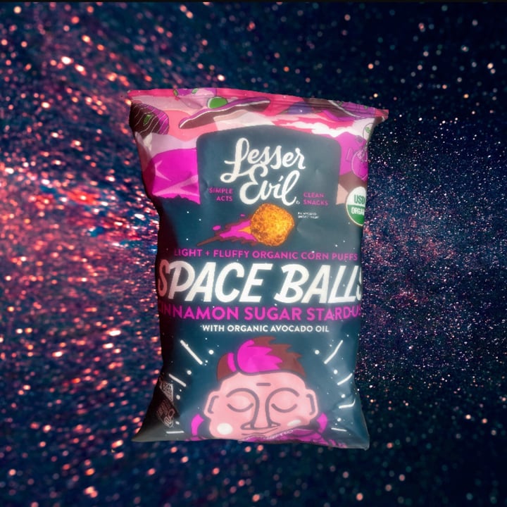 photo of Lesser Evil Snacks Space Balls Cinnamon Sugar Stardust shared by @glutenfreevee on  12 Jan 2024 - review