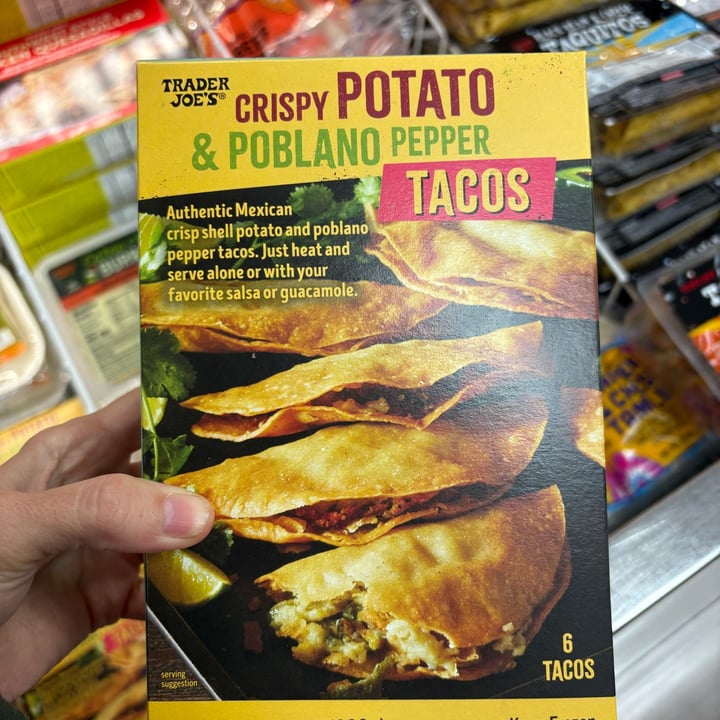 photo of Trader Joe's Crispy Potato & Poblano Pepper Tacos shared by @ashtothexo on  03 Feb 2025 - review