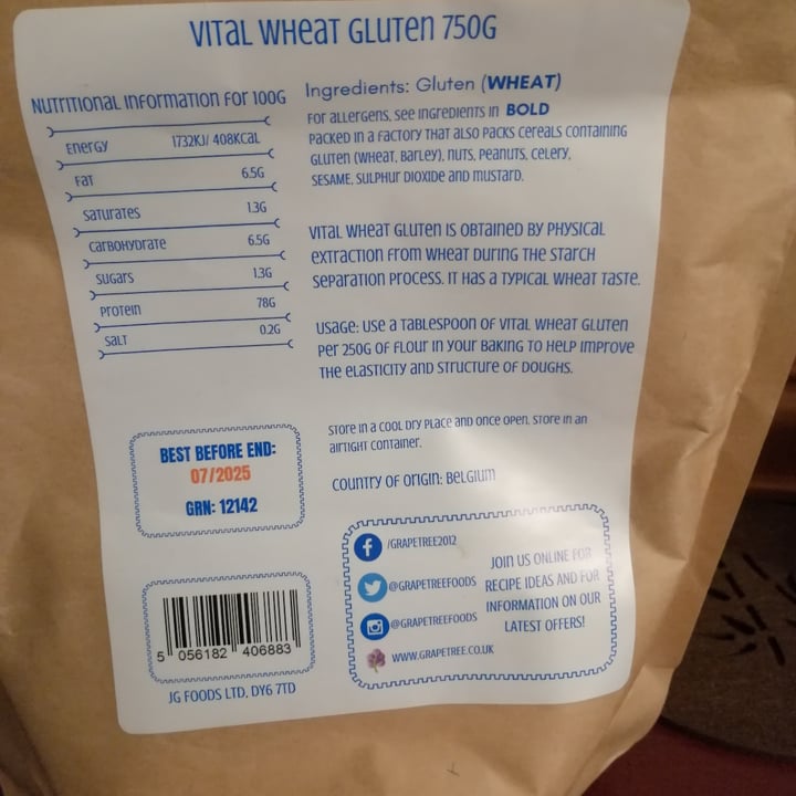 photo of Grape Tree vital wheat gluten shared by @veganty on  26 Apr 2024 - review
