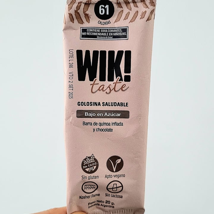 photo of Wik! Barra de quinoa inflada y chocolate shared by @pickirey on  10 Oct 2024 - review