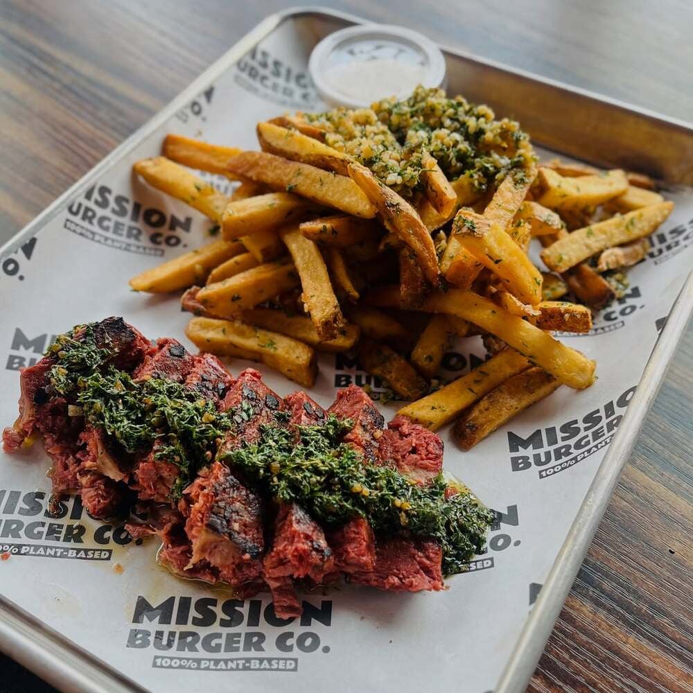 Mission Burger Steak and Fries