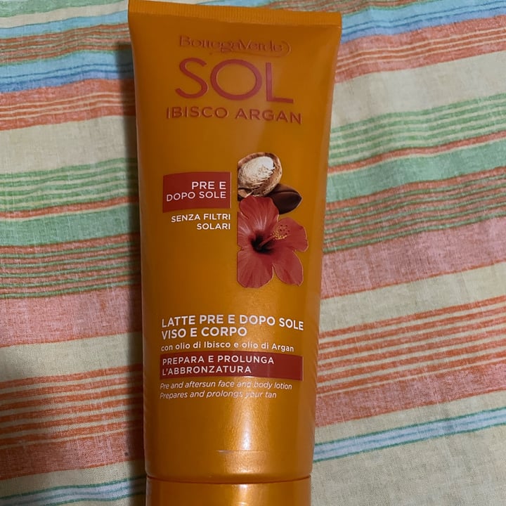 photo of Bottega Verde SOL Ibisco Argan Latte Pre e Dopo Sole shared by @occhiverdinelmirino on  12 Sep 2025 - review