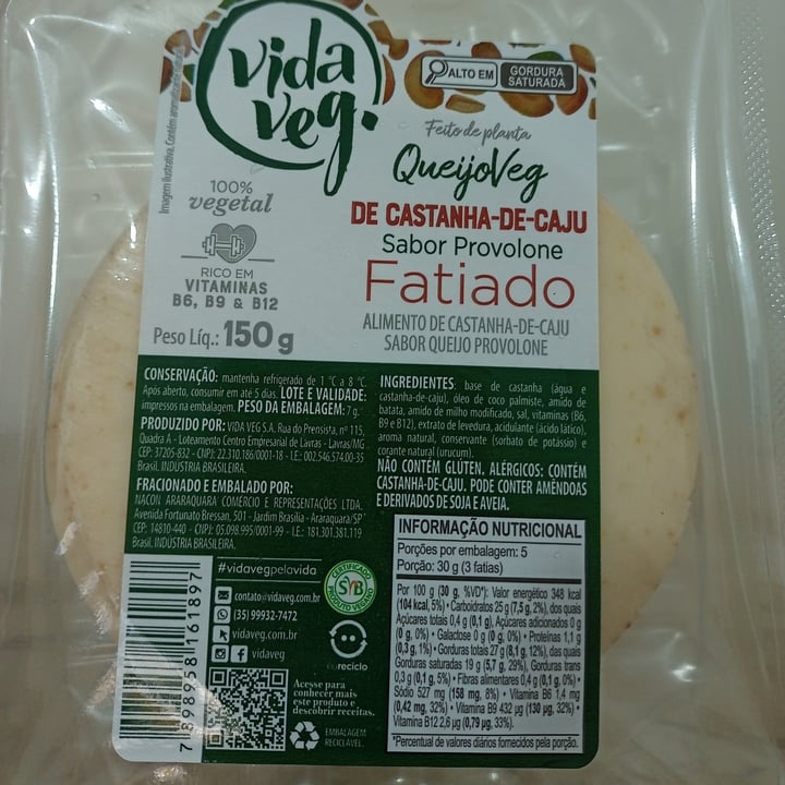 photo of Vida Veg Queijo de castanha de caju sabor provolone fatiado shared by @marymagda on  11 Mar 2024 - review