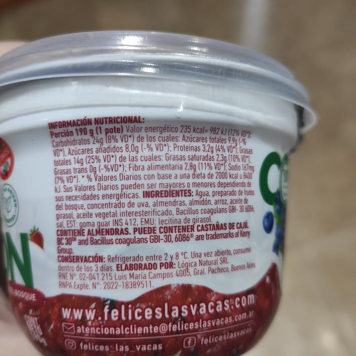 photo of Felices Las Vacas Yogurt Colchón de Frutas Frutos del Bosque shared by @argentinaveggie on  13 Mar 2024 - review