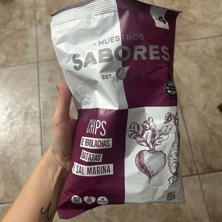 photo of Nuestros Sabores Chips de Remolacha Batatas y Sal Marina shared by @jaelbori on  16 Aug 2024 - review