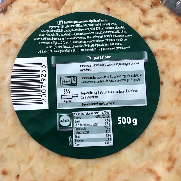 photo of Vemondo Vegan tortilla with chickpeas and onion shared by @spazioverdegreen on  24 Apr 2024 - review