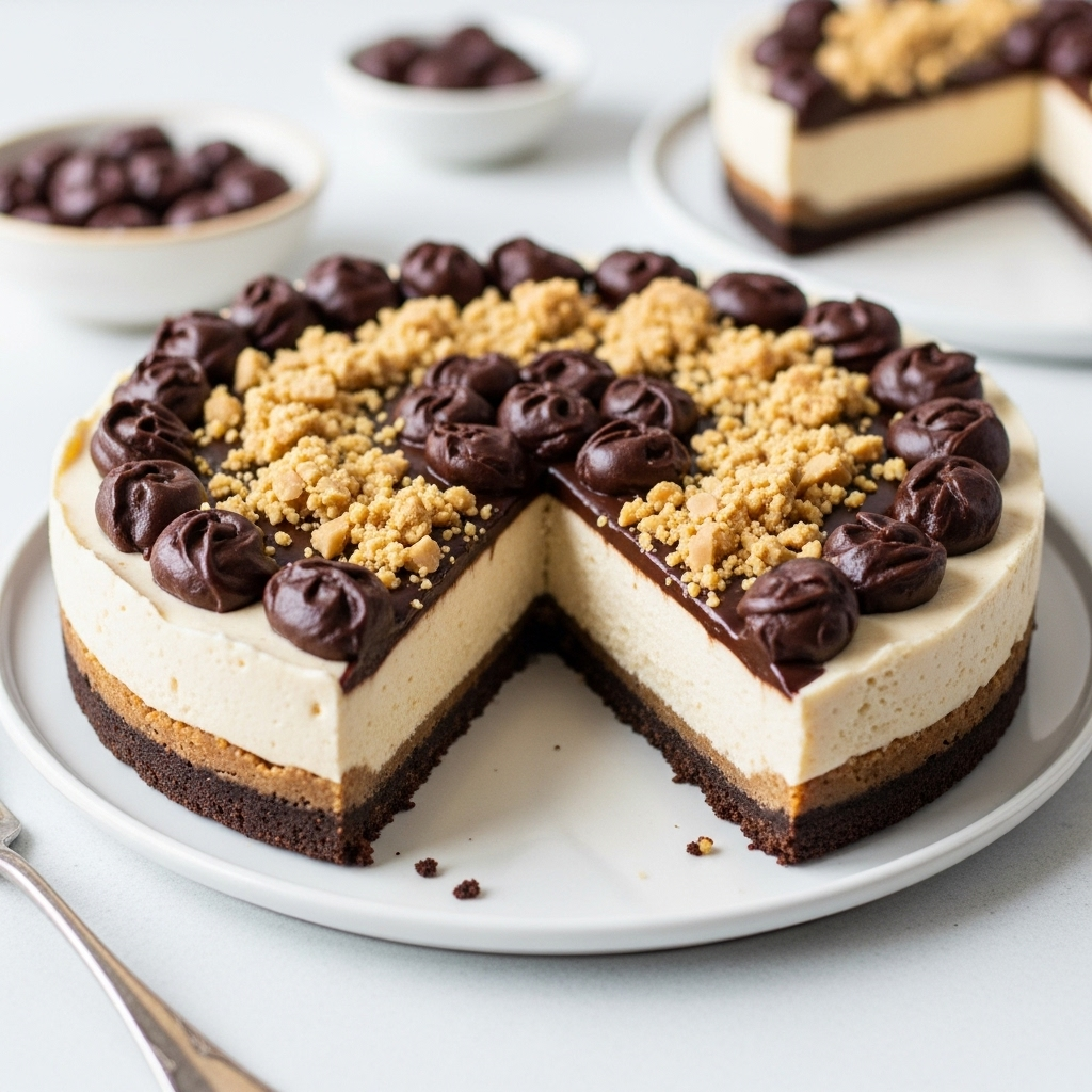 Vegan Peanut Butter Chocolate Cheesecake