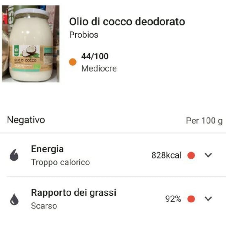 photo of Probios olio di cocco deodorato shared by @fernandoveganboccia on  10 Mar 2025 - review
