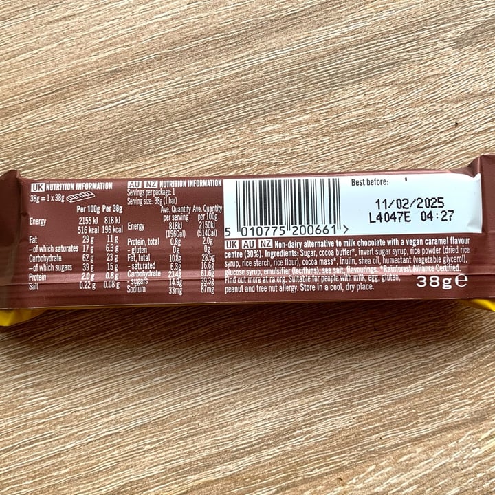 photo of NOMO Caramel Chocolate Bar shared by @vegpledge on  03 May 2024 - review