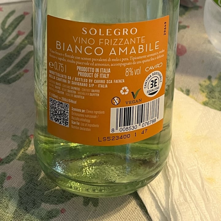 photo of Solegro Vino Bianco Frizzante shared by @charlotteauxfraises on  18 Sep 2025 - review