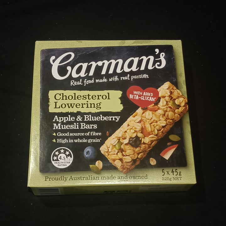 photo of Carman's Apple & Blueberry Muesli Bars shared by @tardisco on  25 May 2024 - review