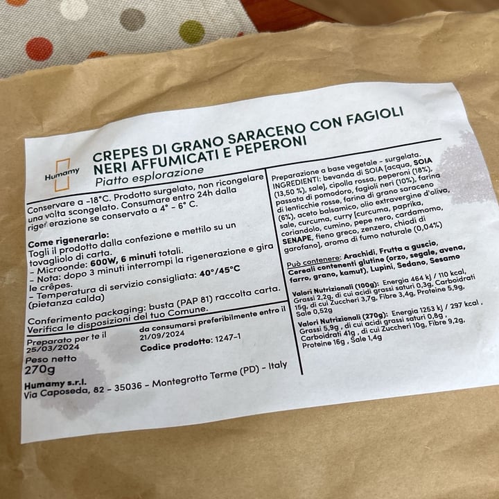 photo of Humamy Crepes di grano saraceno con fagioli neri affumicati e peperoni shared by @emmearn on  28 Apr 2024 - review