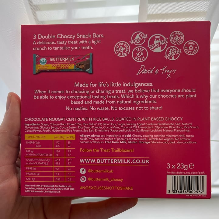 photo of Buttermilk Double Choccy Snack Bar shared by @ameriamber on  17 Sep 2023 - review
