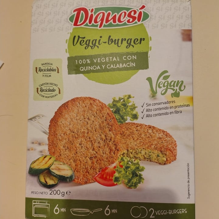 photo of Diquesí Veggi-burger 100% Vegetal Con Quinoa Y Calabacín shared by @rubenus on  08 Sep 2025 - review