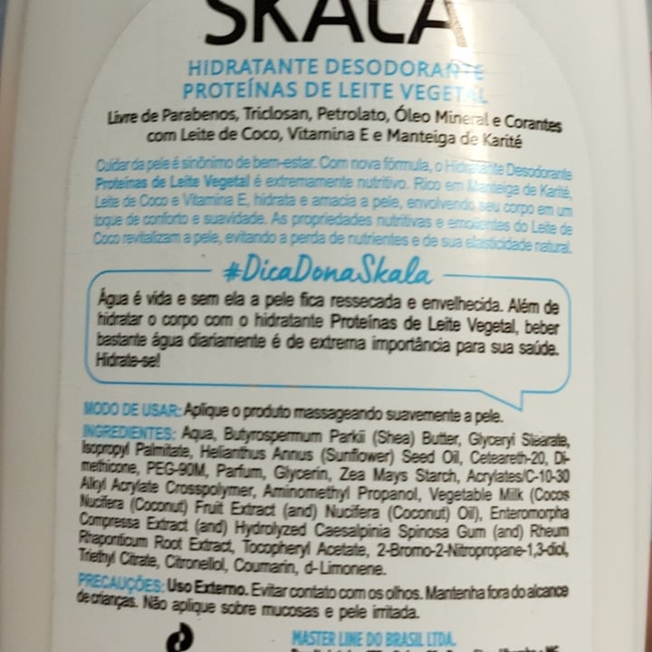 photo of Skala creme hidratação imediata proteína do leite vegetal shared by @vanessamaiolini on  14 Jun 2024 - review