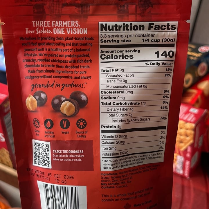 photo of Three Farmers Dark Chocolate Roasted Chickpeas shared by @oshmorethstorm on  07 Sep 2025 - review