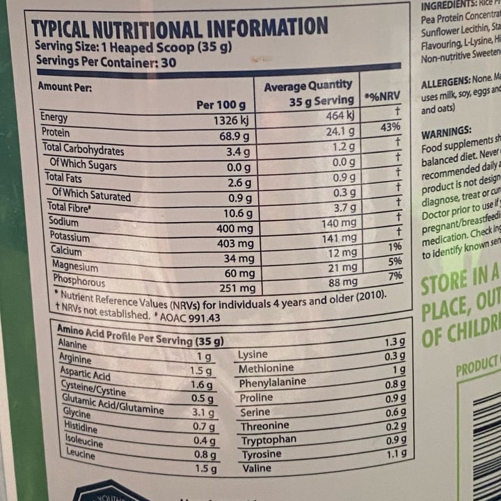 photo of Youthful Living vegan lean protein - vanilla shared by @saveg on  26 Sep 2025 - review