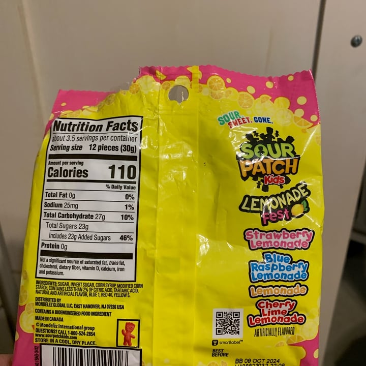 photo of Sour Patch Kids Lemonade Fest Sour Patch Kids shared by @onehungryvegan on  21 Apr 2024 - review