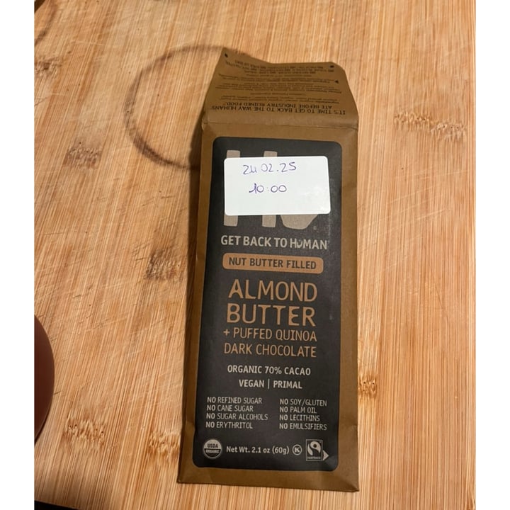 photo of Hu Kitchen Almond Butter + Puffed Quinoa Dark Chocolate shared by @verina on  15 Mar 2025 - review