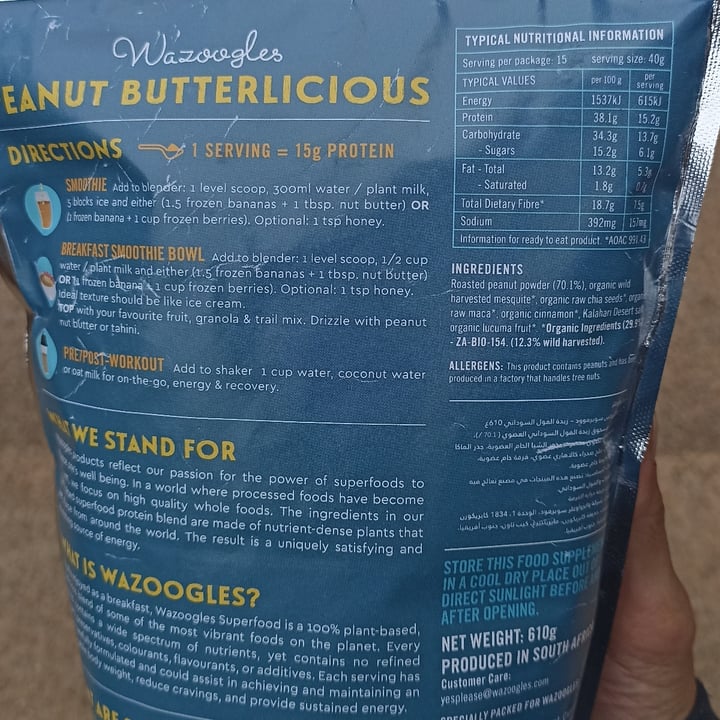 photo of Wazoogles Superfood Super food protein blend peanut butterlicious shared by @fitnish on  18 Oct 2023 - review