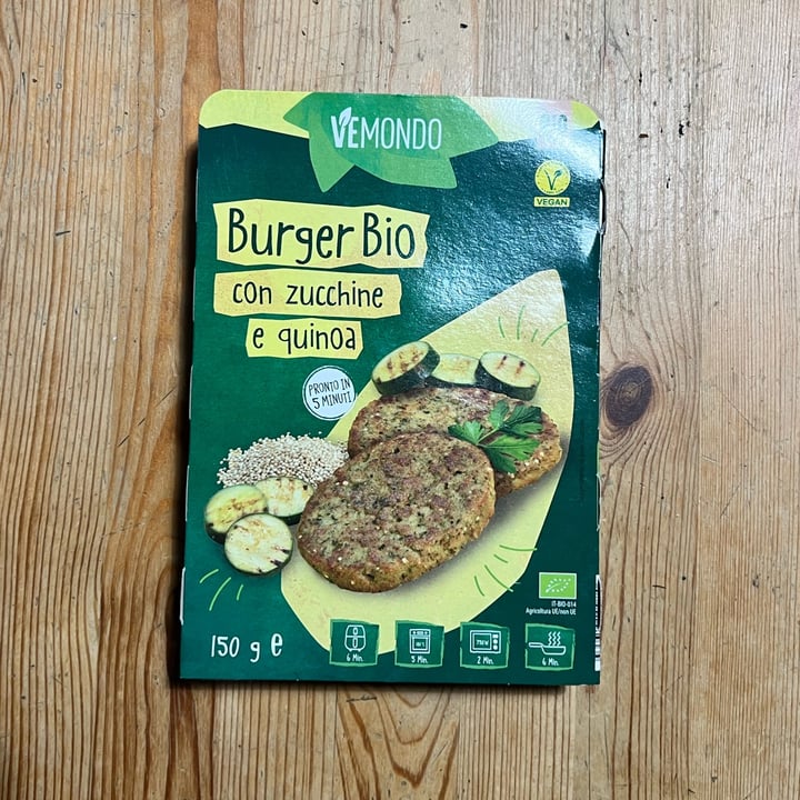 photo of Vemondo burger bio con zucchine e quinoa shared by @botanicflora on  19 Jun 2025 - review