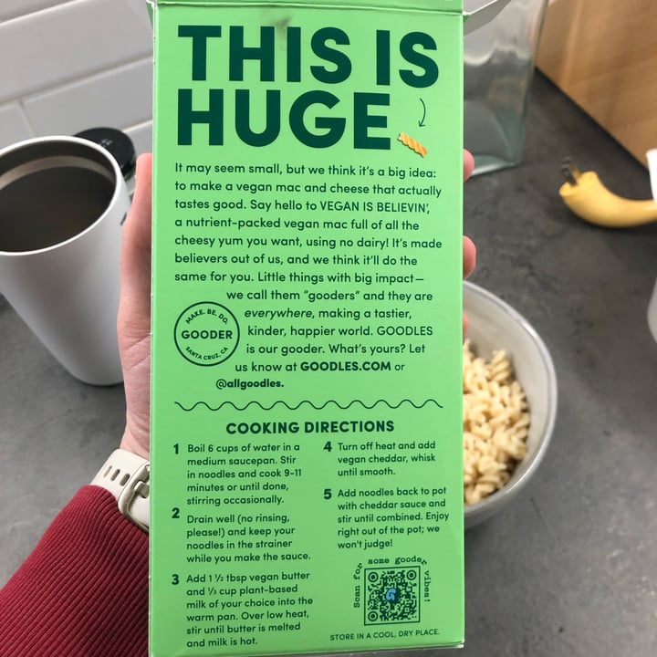 photo of Goodles Vegan Is Believin’ - Plant Based White Cheddar With Spirals shared by @ilovegoats on  19 May 2024 - review