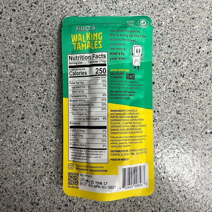 photo of Fillo's Walking Tamales Bean Salsa Verde Corn Bar shared by @sweetdoe37 on  02 Aug 2025 - review
