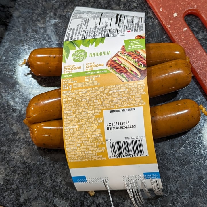 photo of Life Smart Smoked Cheddar Style Wheat Sausages shared by @stormm on  28 Jan 2024 - review