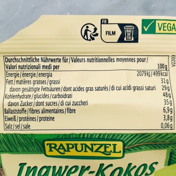 photo of Rapunzel Ingwer Kokos Fruchtschnitte shared by @calcabrina on  27 Sep 2023 - review