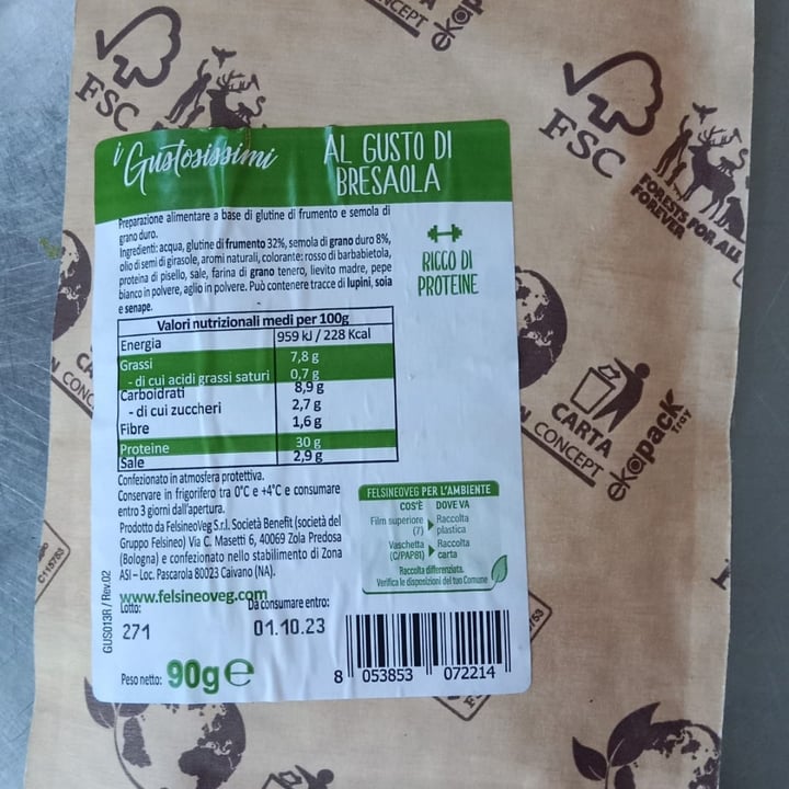 photo of I gustosissimi affettato vegetale gusto bresaola shared by @difederica on  10 Sep 2023 - review