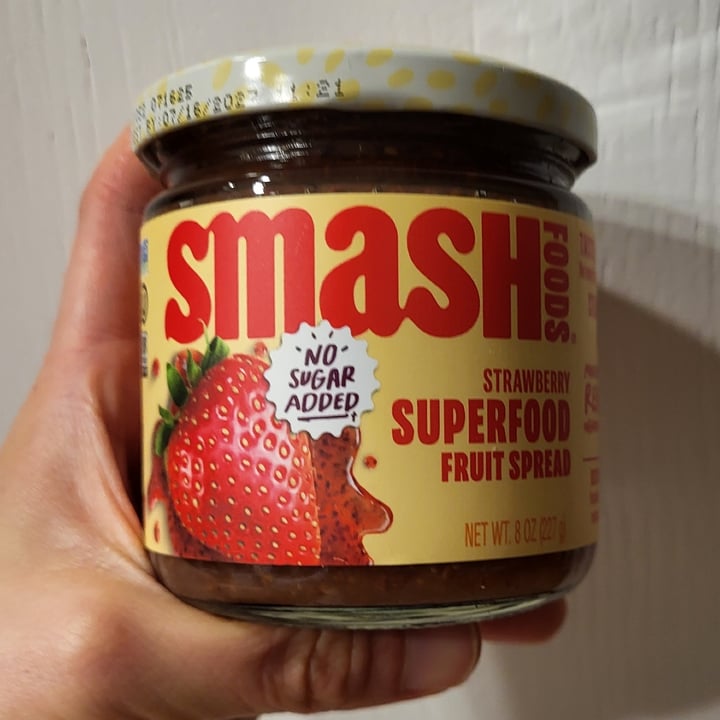 photo of Smash Foods strawberry superfood fruit spread shared by @socalvegan on  06 Oct 2025 - review