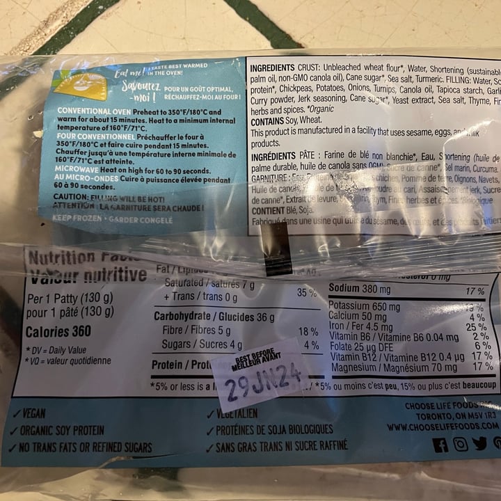 photo of Choose Life Foods Caribbean Curry Delight Patty shared by @sunflowermichelle on  16 Feb 2024 - review