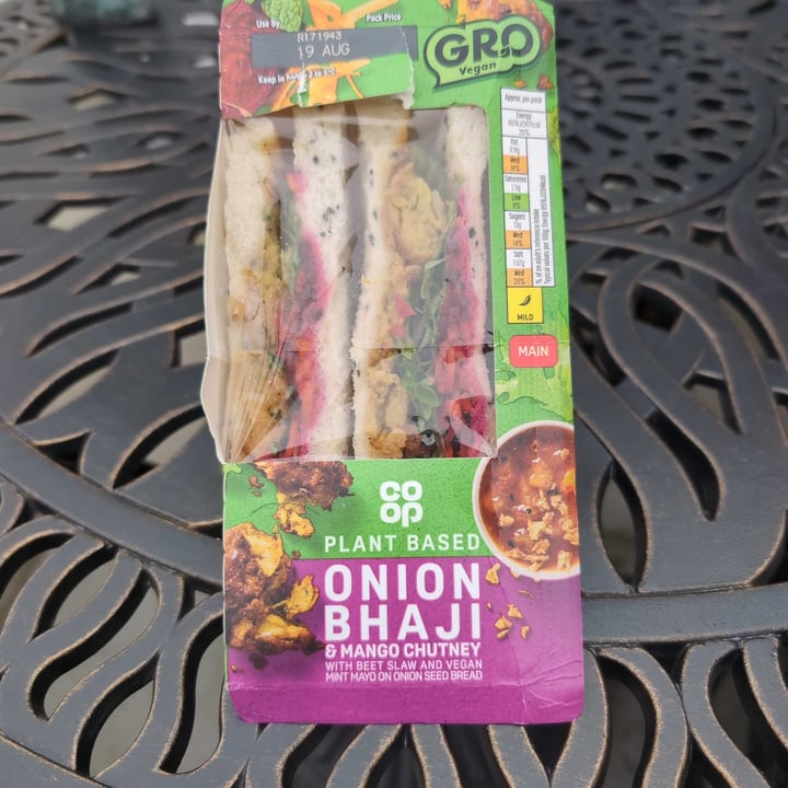 photo of GRO Onion Bhaji & mango chutney sandwich shared by @conjuringwanderlust on  17 Aug 2024 - review