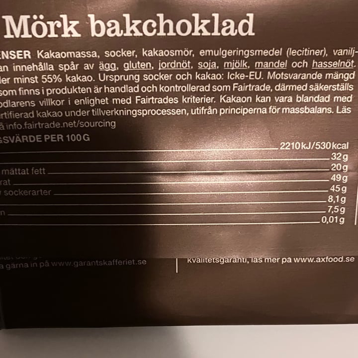 photo of Garant Mörk Bak Choklad shared by @lucciola on  04 Oct 2025 - review