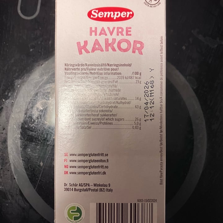 photo of Semper Havrekakor shared by @lucciola on  04 Oct 2025 - review