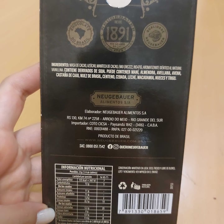 photo of Neugebauer 1891 55% Cacau shared by @josalinas on  06 Feb 2024 - review