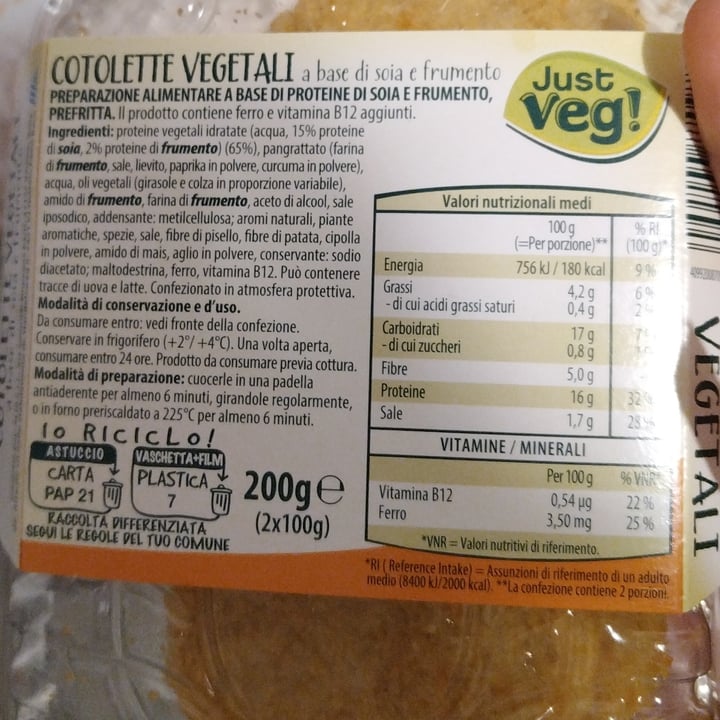 photo of Just Veg (ALDI España) Cotolette di soia shared by @vick16 on  28 Jan 2024 - review
