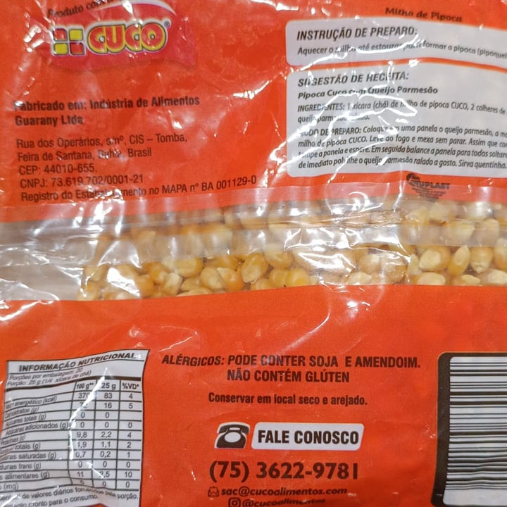 photo of Cuco alimentos Milho de pipoca Cuco shared by @tgargur on  19 Feb 2025 - review