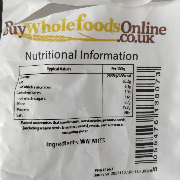 photo of Buywholefoodsonline.co.uk Californian Walnuts shared by @compassionate on  28 Jan 2024 - review