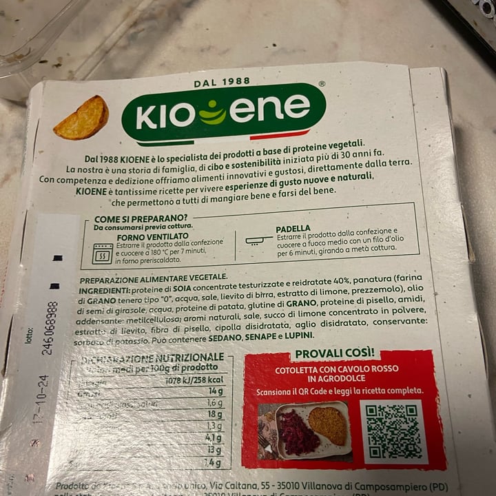 photo of Kioene Cotoletta vegetale shared by @pippocat on  22 Oct 2024 - review